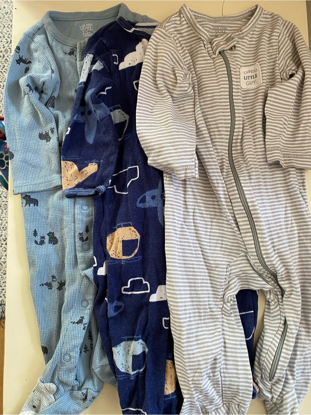 Set of 3 Baby Pajamas 6 Months